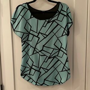 Geometric Patterned Mint Green Women's Top
